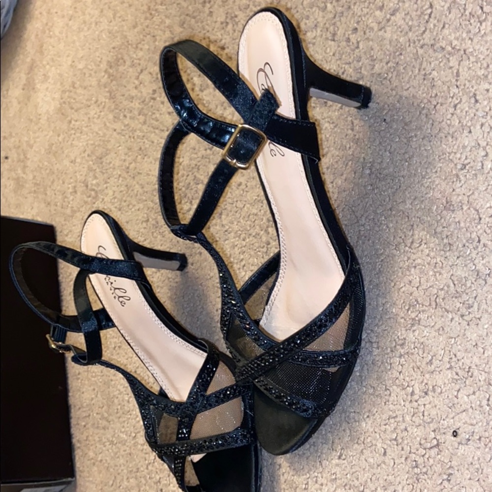 two inch heels opened toed sandals